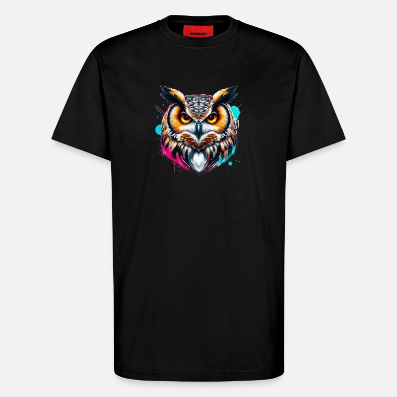 Eule - T-Shirt - made by SPREAD - SOLID BLACK
