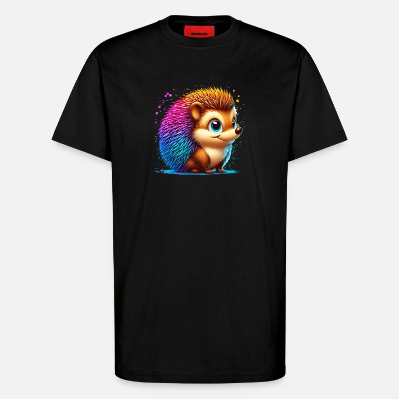Hedgehog - T-Shirt - made by SPREAD - SOLID BLACK