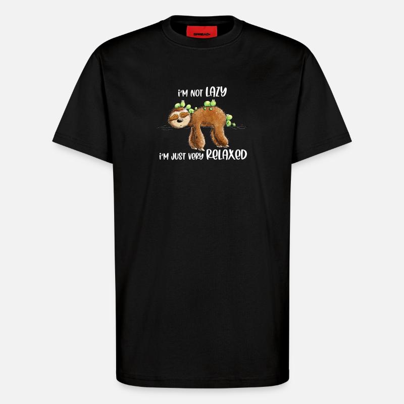 Sloth Saying Very Relaxed - T-Shirt - made by SPREAD - SOLID BLACK