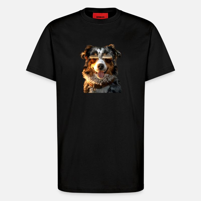 Australian Shepherd Hunde Liebhaber Süßer Aussie - T-Shirt - made by SPREAD - SOLID BLACK