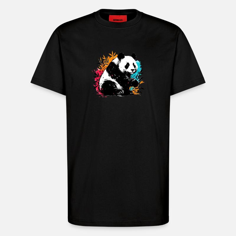 Panda - T-Shirt - made by SPREAD - SOLID BLACK