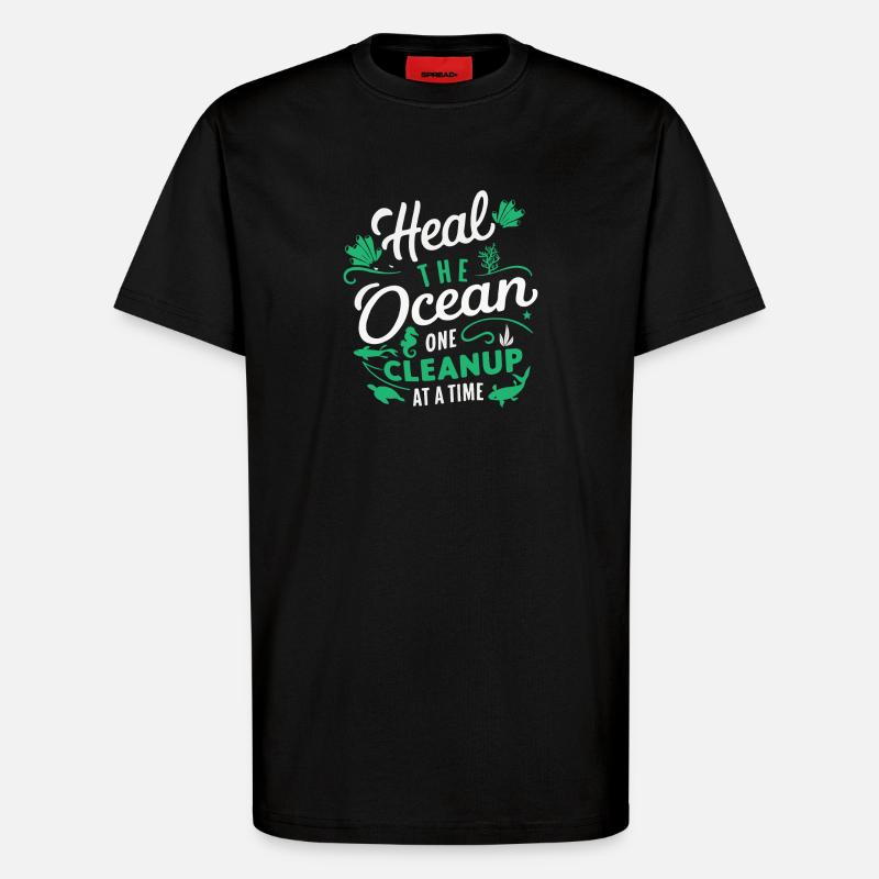 Étape de purification Ocean Save - T-shirt bio décontracté fabriqué en UE - SOLID BLACK