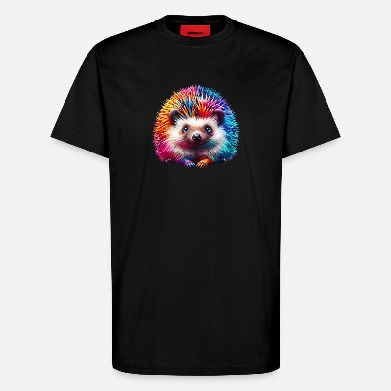 Hérisson - T-shirt bio décontracté fabriqué en UE - SOLID BLACK