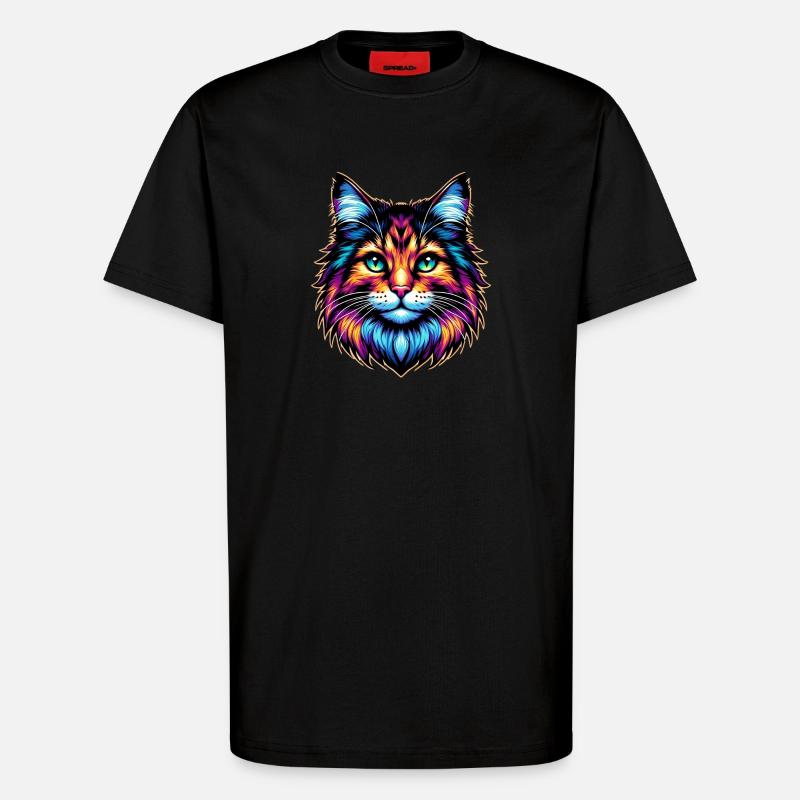 Cat - T-Shirt - made by SPREAD - SOLID BLACK