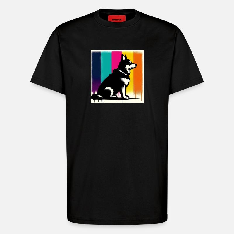 Hund - T-Shirt - made by SPREAD - SOLID BLACK