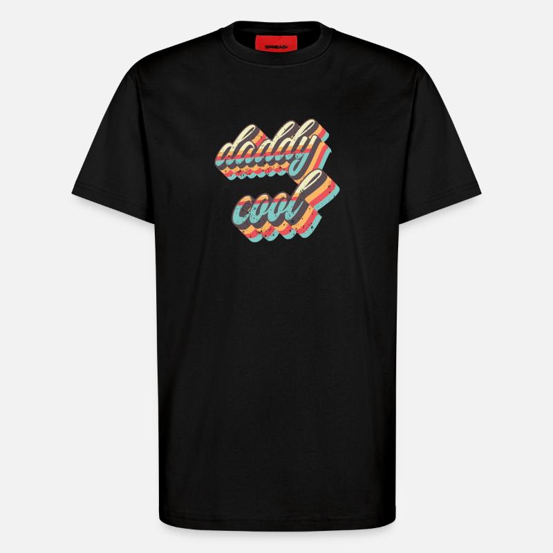 Sangles rétro Daddy Cool - T-shirt bio décontracté fabriqué en UE - SOLID BLACK