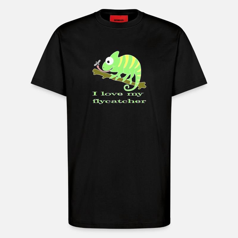 Chamaeleon tier - T-Shirt - made by SPREAD - SOLID BLACK