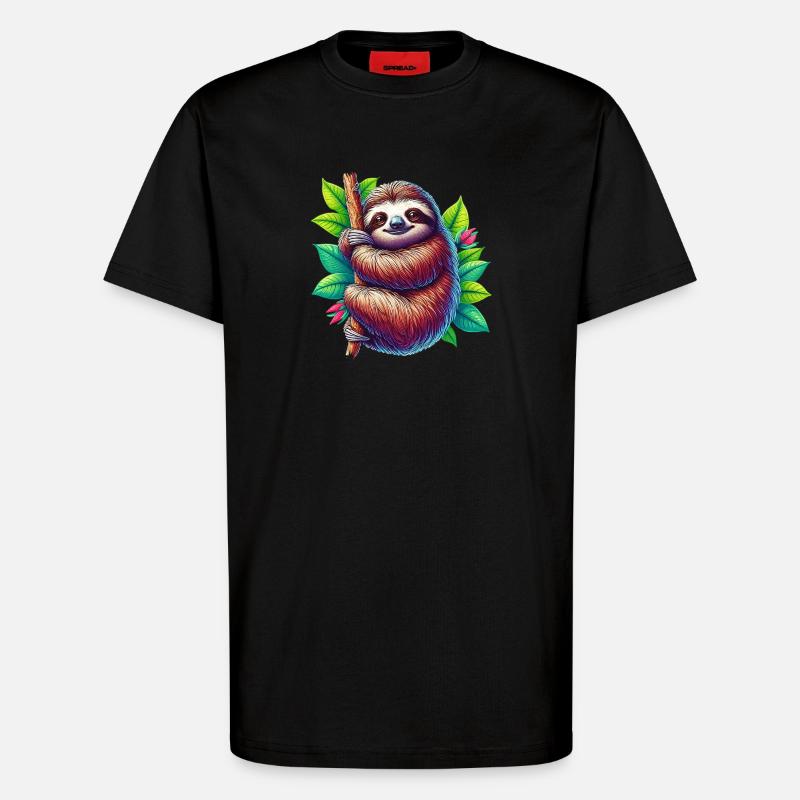 Faultier - T-Shirt - made by SPREAD - SOLID BLACK