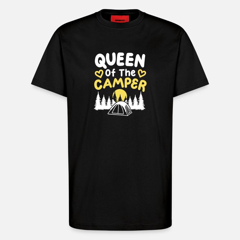 Camping Camper Queen - T-Shirt - made by SPREAD - SOLID BLACK