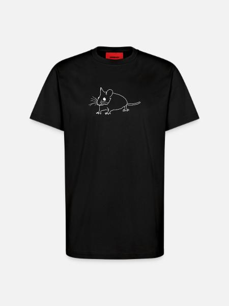 Mouse lineart - T-Shirt - made by SPREAD - SOLID BLACK