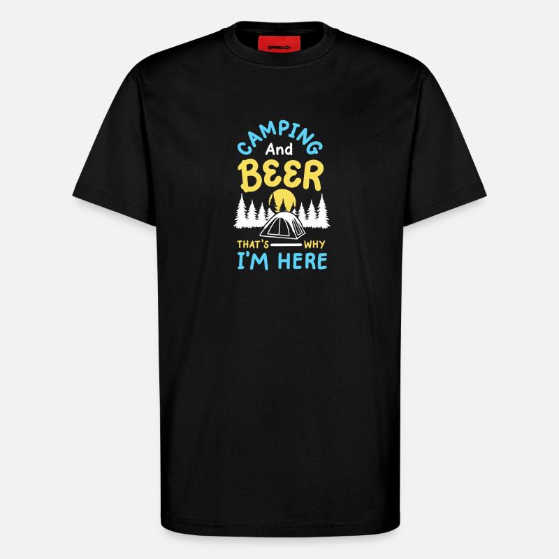 Camping und Bier Camper - T-Shirt - made by SPREAD - SOLID BLACK
