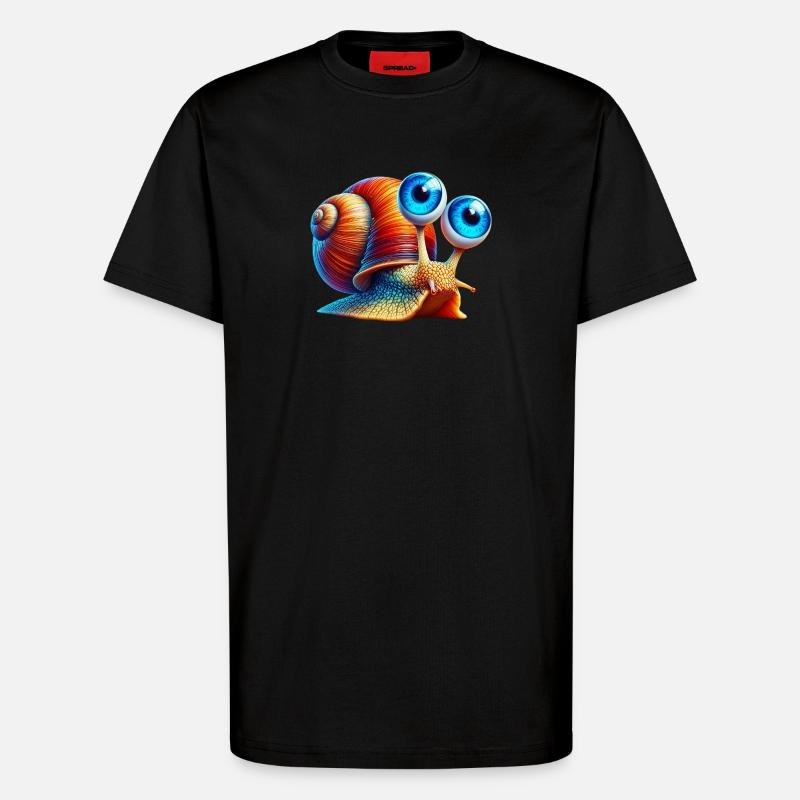 Snail - T-Shirt - made by SPREAD - SOLID BLACK