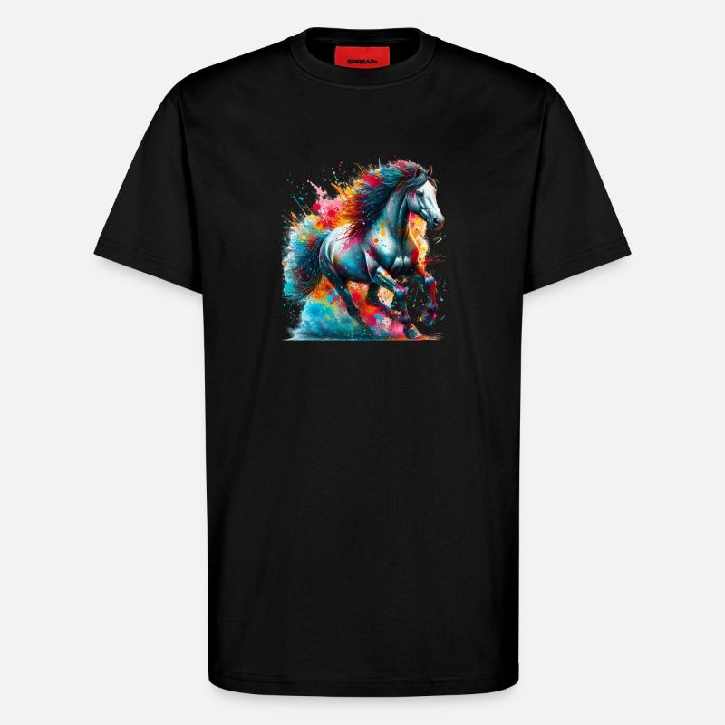 Pferd - T-Shirt - made by SPREAD - SOLID BLACK