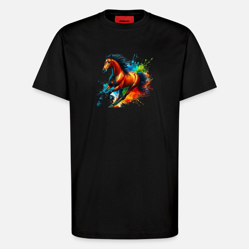 Pferd - T-Shirt - made by SPREAD - SOLID BLACK