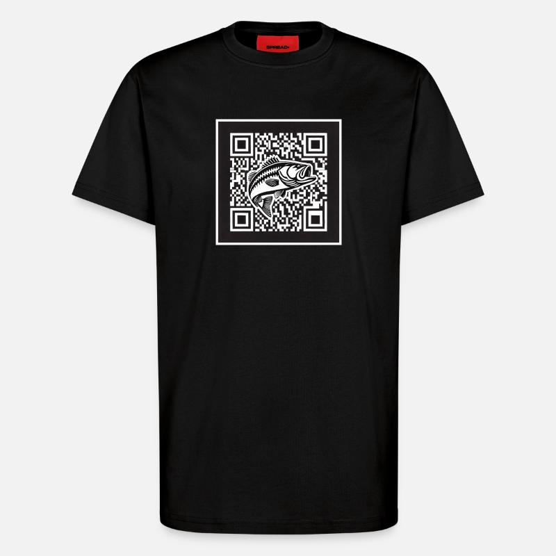Barsch QR Code Design - T-Shirt - made by SPREAD - SOLID BLACK