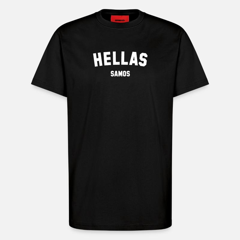 HELLAS SAMOS Greece - T-Shirt - made by SPREAD - SOLID BLACK
