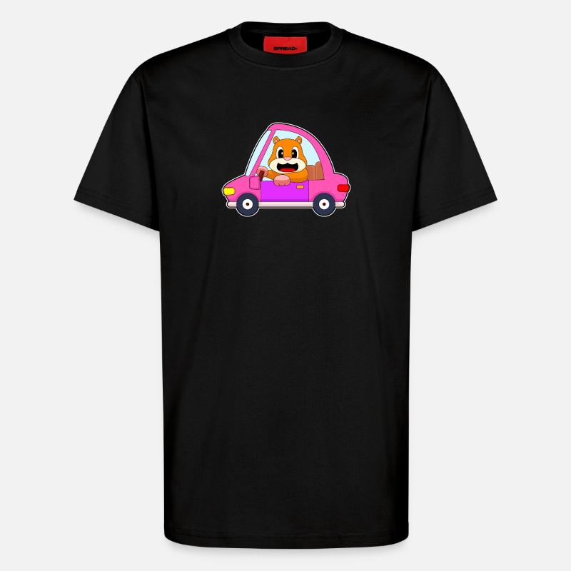 Hamster Auto - T-Shirt - made by SPREAD - SOLID BLACK