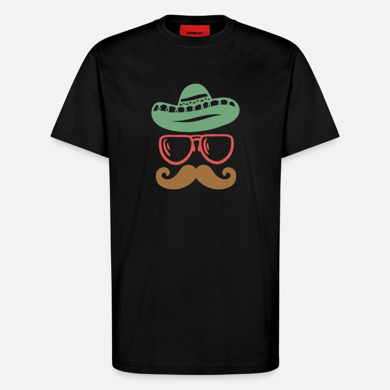 Cinco de Mayo mexikanisch Schnurrbart - T-Shirt - made by SPREAD - SOLID BLACK