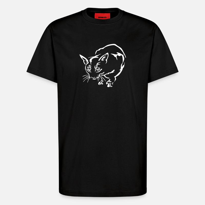 Abessiner Katze "Black Edition" - T-Shirt - made by SPREAD - SOLID BLACK