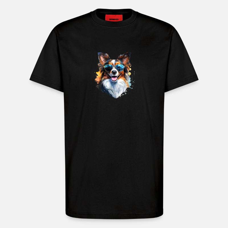 Papillon mit Sonnenbrille - T-Shirt - made by SPREAD - SOLID BLACK