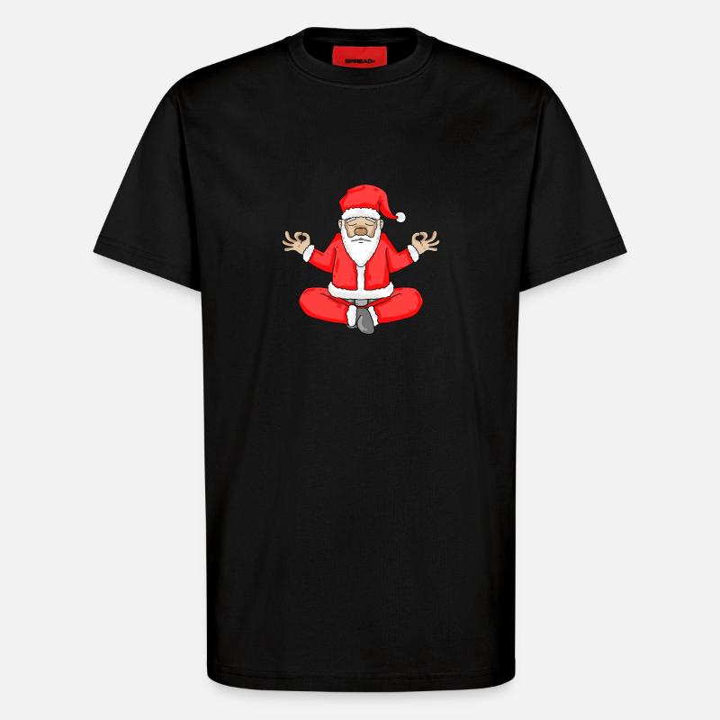 Weihnachtsmann Yoga Geist Körper - T-Shirt - made by SPREAD - SOLID BLACK