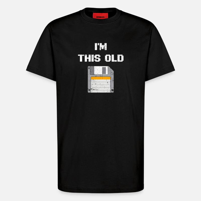 Retro Floppy Disk Era Tee - T-Shirt - made by SPREAD - SOLID BLACK