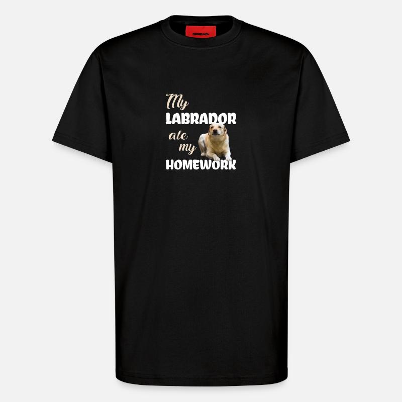 Labrador Homework - T-Shirt - made by SPREAD - SOLID BLACK