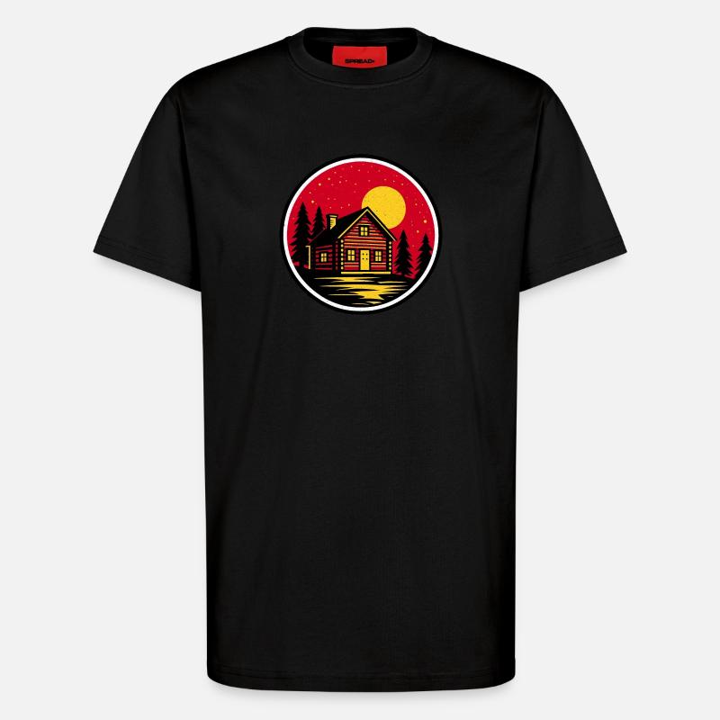 Nuit à la cabine 2 - T-shirt bio décontracté fabriqué en UE - SOLID BLACK