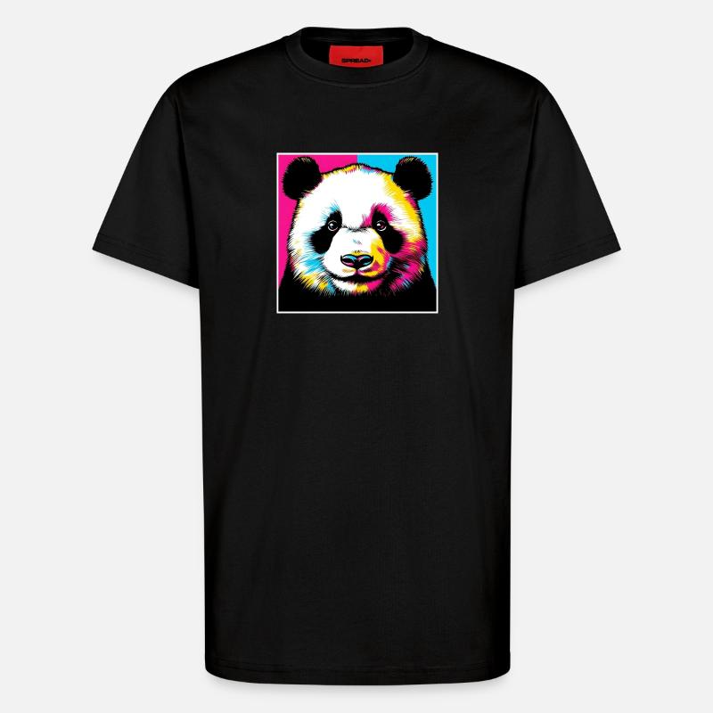 Panda - T-shirt bio décontracté fabriqué en UE - SOLID BLACK