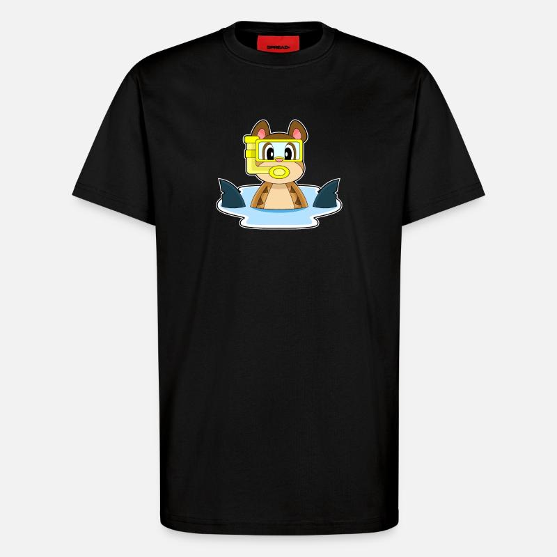Plongeon de plongée de suricate plongeon de nage - T-shirt bio décontracté fabriqué en UE - SOLID BLACK