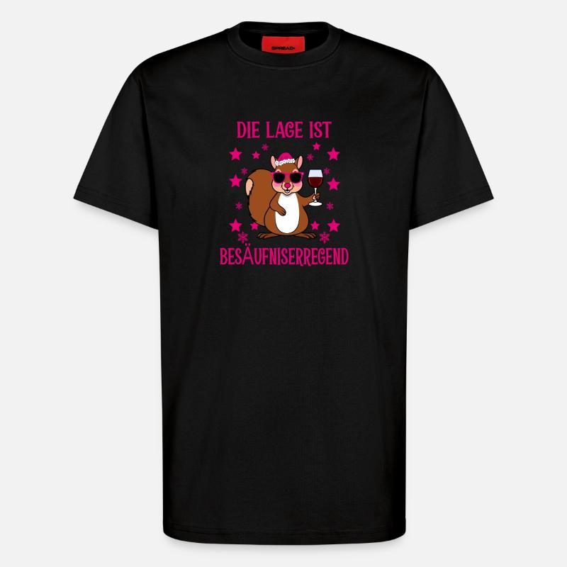 Lustiges Eichhörnchen - T-Shirt - made by SPREAD - SOLID BLACK