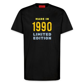 1990 - T-Shirt - made by SPREAD - SOLID BLACK - Front - Alina (178cm) & Michal (187cm)