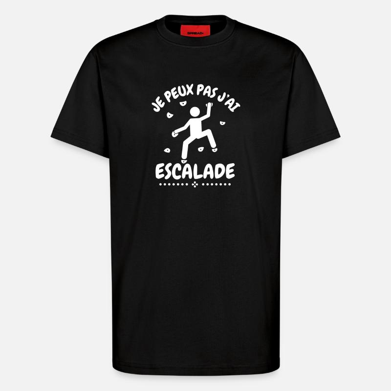 I can't I climbed - T-Shirt - made by SPREAD - SOLID BLACK