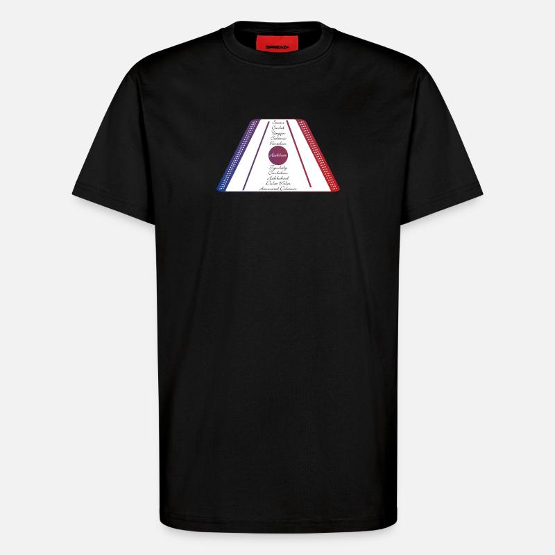 Hackbrett blau rot - T-Shirt - made by SPREAD - SOLID BLACK