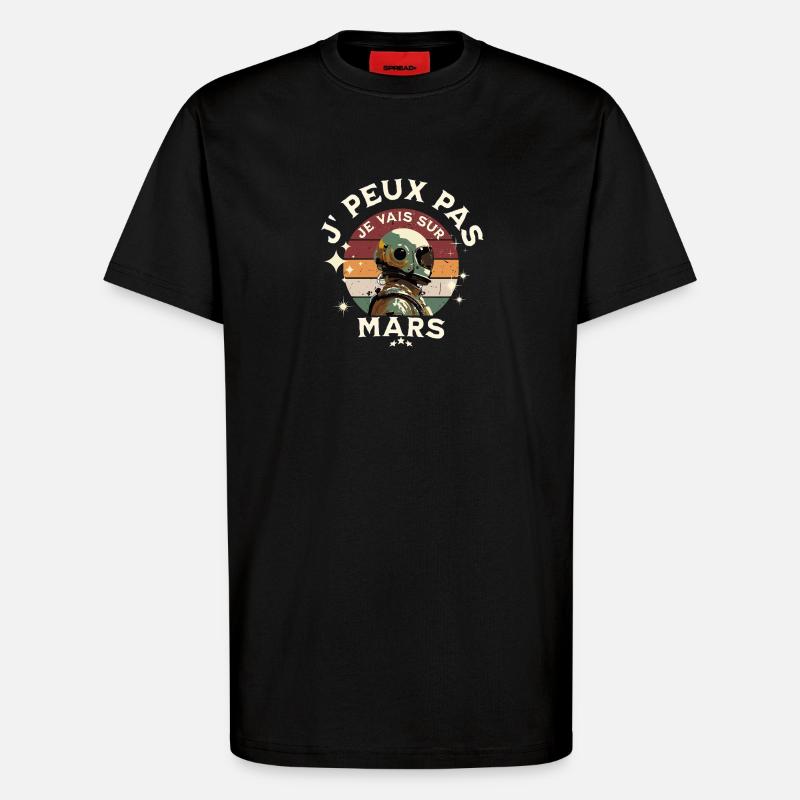 Astronaut ship on Mars - T-Shirt - made by SPREAD - SOLID BLACK
