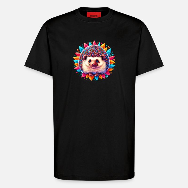 Hedgehog - T-Shirt - made by SPREAD - SOLID BLACK