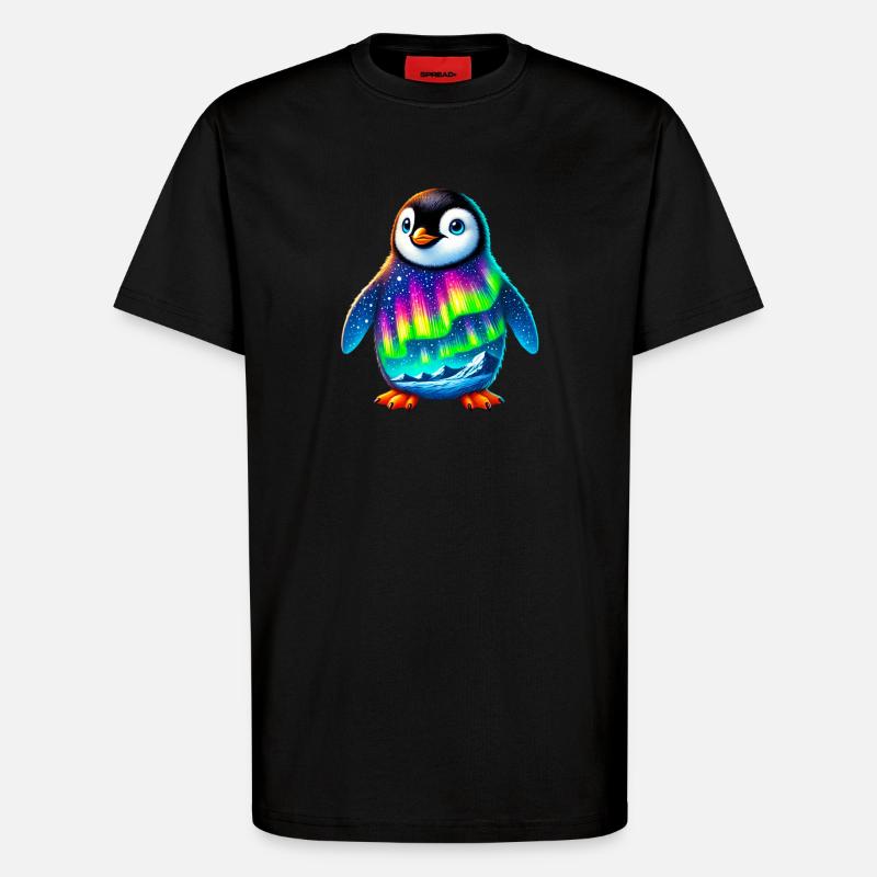Penguin - T-Shirt - made by SPREAD - SOLID BLACK