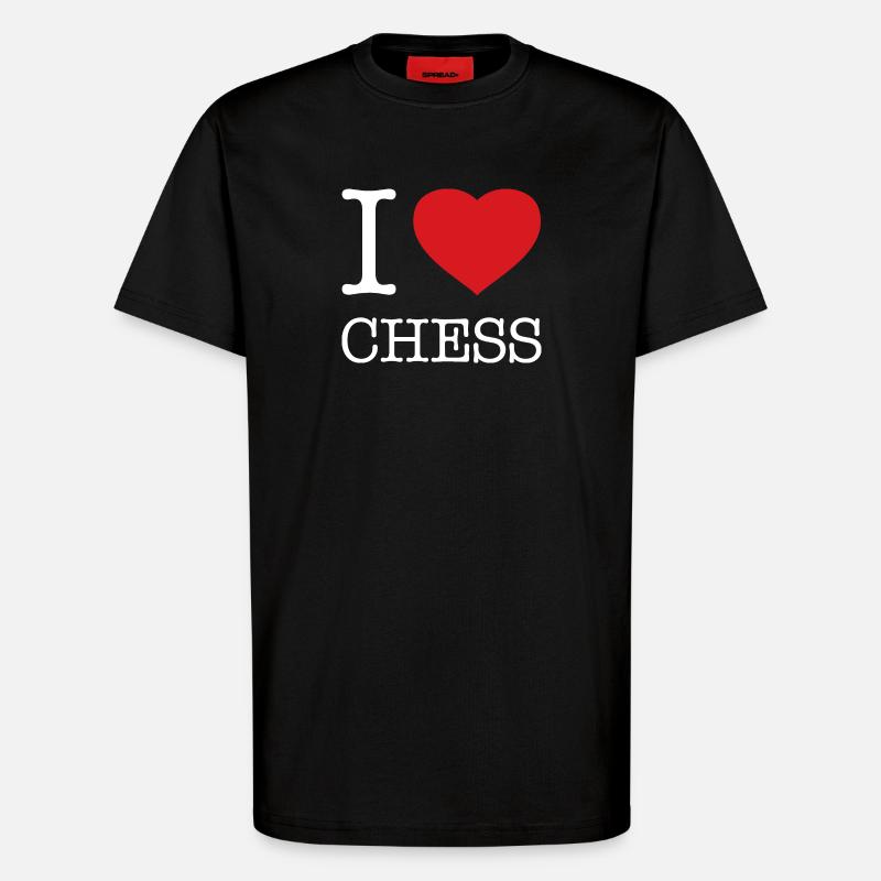 J’ADORE LES ÉCHECS - T-shirt bio décontracté fabriqué en UE - SOLID BLACK