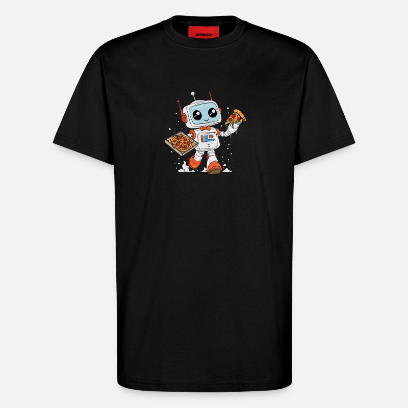 PizzaRobot– Multitask-Roboter, der Pizza Liefert - T-Shirt - made by SPREAD - SOLID BLACK