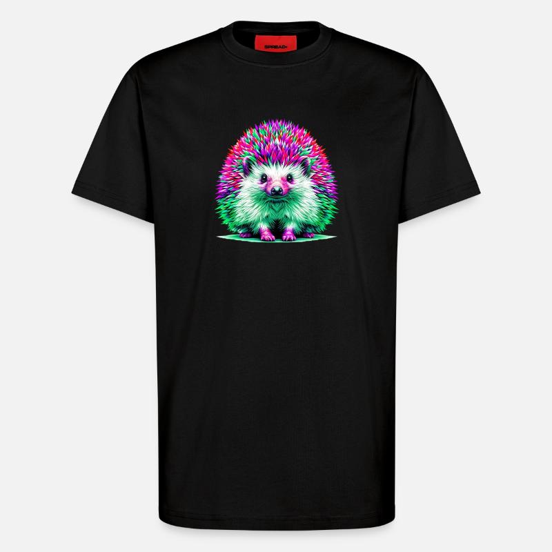 Hedgehog - T-Shirt - made by SPREAD - SOLID BLACK