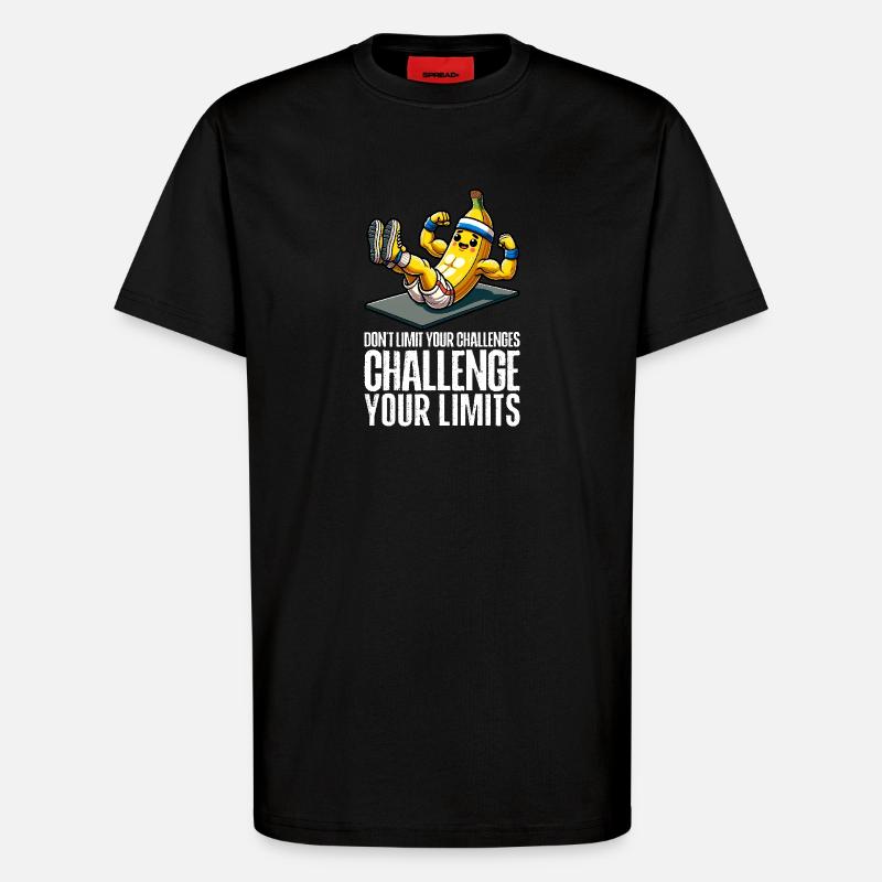 Challenge Your Limits Bodybuilder Bauchmuskeln - T-Shirt - made by SPREAD - SOLID BLACK