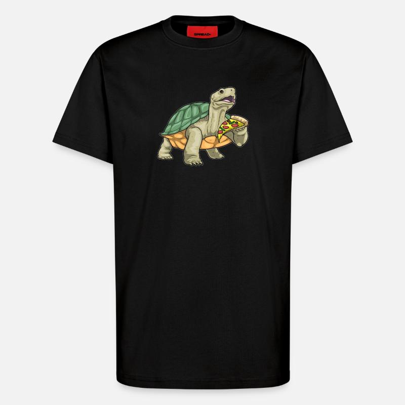 Turtle Pizza - T-Shirt - made by SPREAD - SOLID BLACK