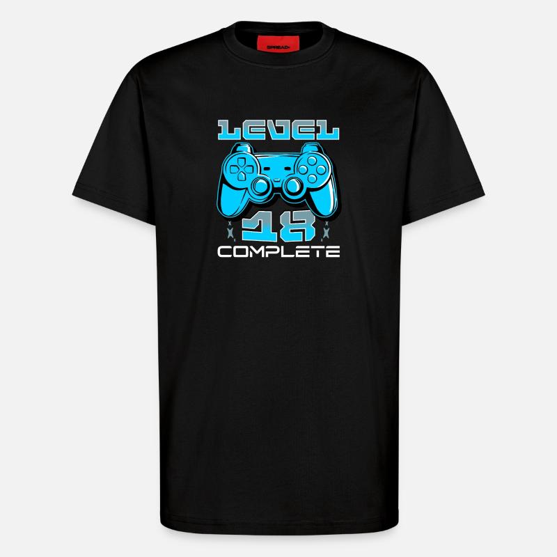 Level 18 Complete Gamepad - T-Shirt - made by SPREAD - SOLID BLACK