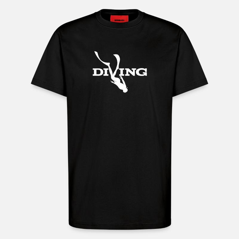 Silhouette de plongée Splash - T-shirt bio décontracté fabriqué en UE - SOLID BLACK