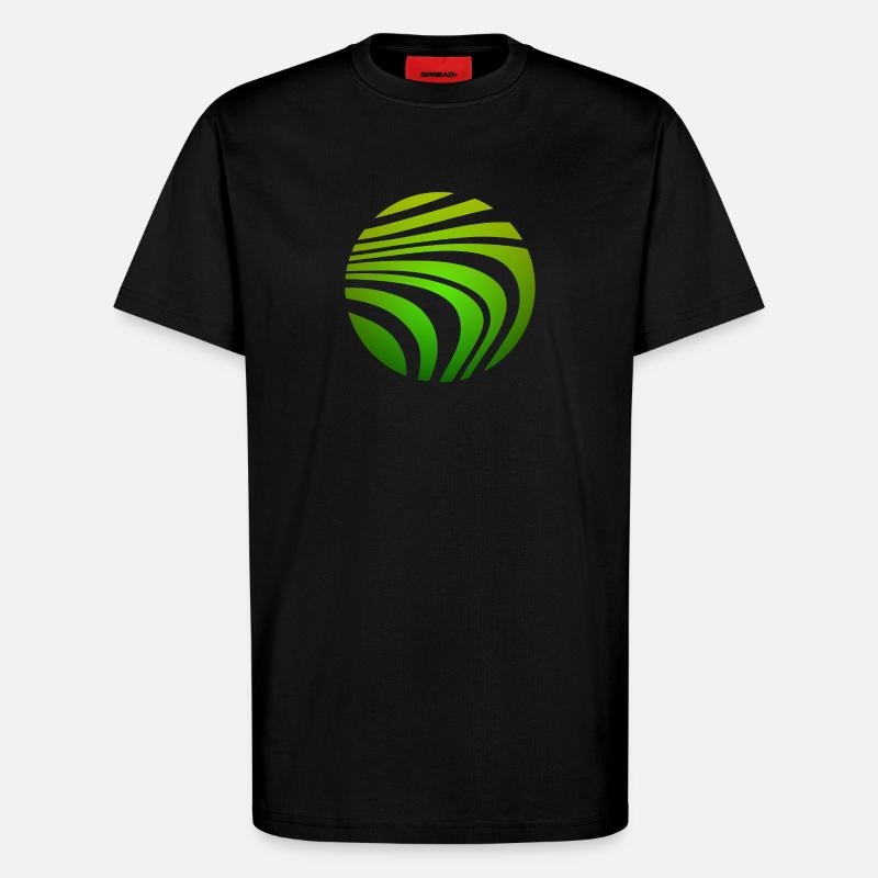Psychedelic Pattern Green Gradient - T-Shirt - made by SPREAD - SOLID BLACK