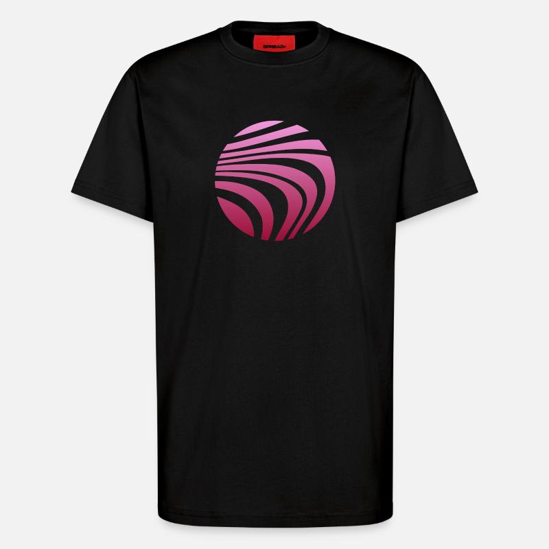 Psychedelic Pattern Pink Gradient - T-Shirt - made by SPREAD - SOLID BLACK