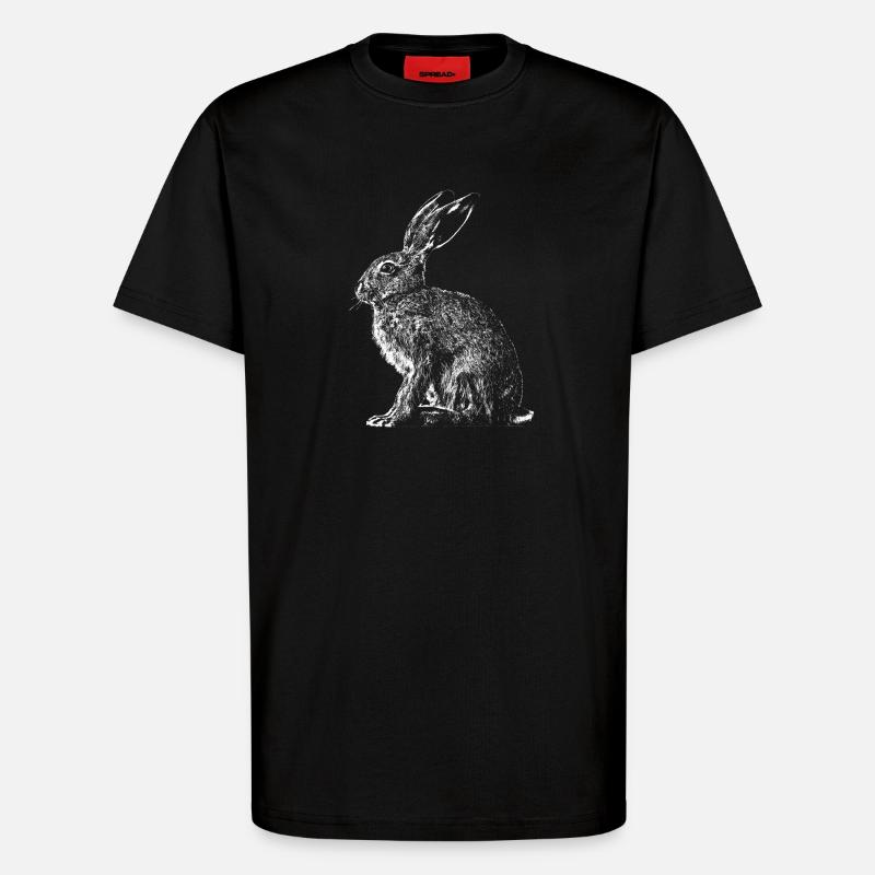Hare / Hare / Hare / Bunny - T-Shirt - made by SPREAD - SOLID BLACK