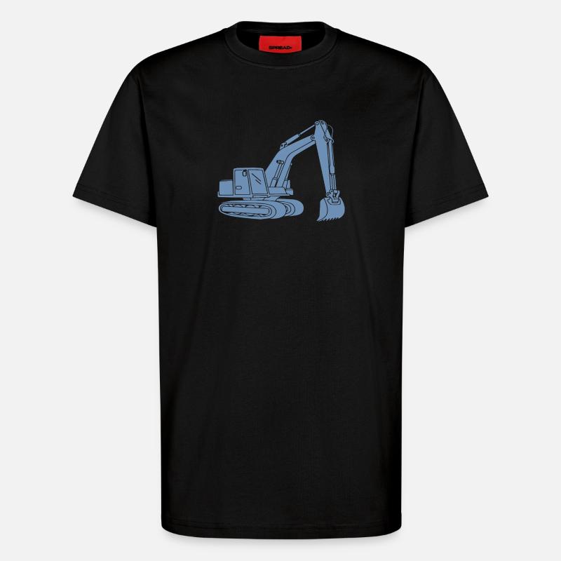 Bagger Silhouette Baugeräteführer Tiefbau - T-Shirt - made by SPREAD - SOLID BLACK