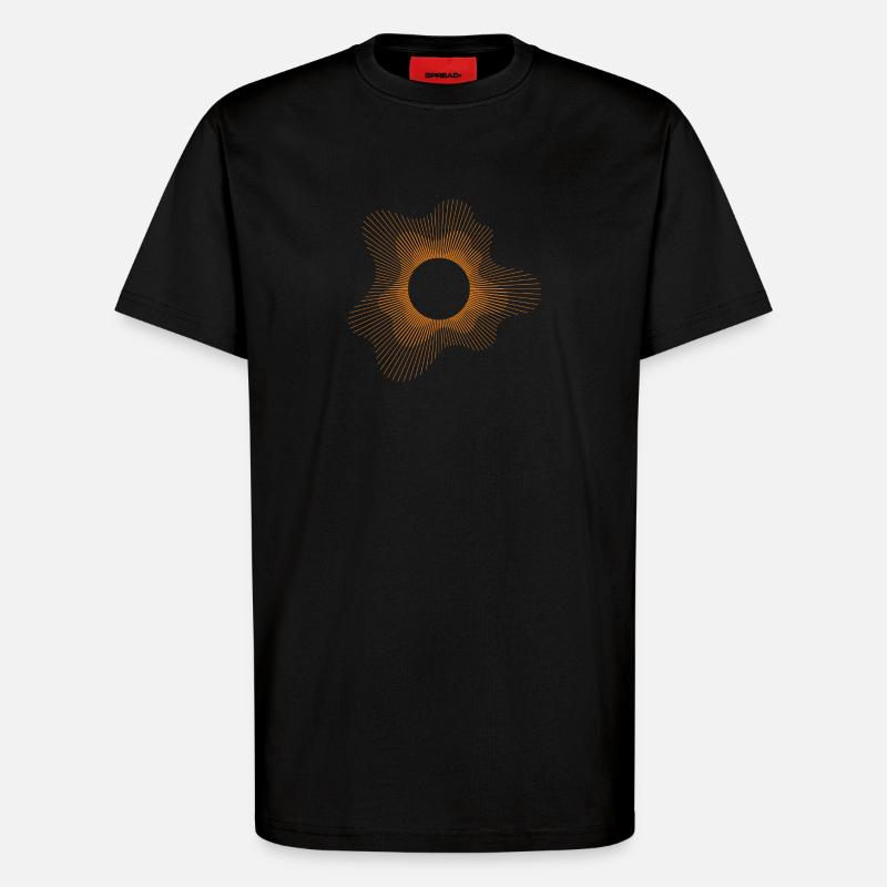 Solar Eclipse Geometric Design - T-Shirt - made by SPREAD - SOLID BLACK