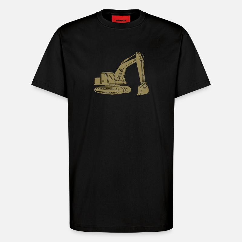 Bagger Silhouette Baugeräteführer Tiefbau - T-Shirt - made by SPREAD - SOLID BLACK